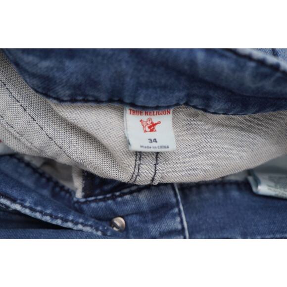 True Religion Jeans Mens 34x33 Geno Relaxed Slim Fit Dark Wash Stretch Denim - Picture 8 of 11